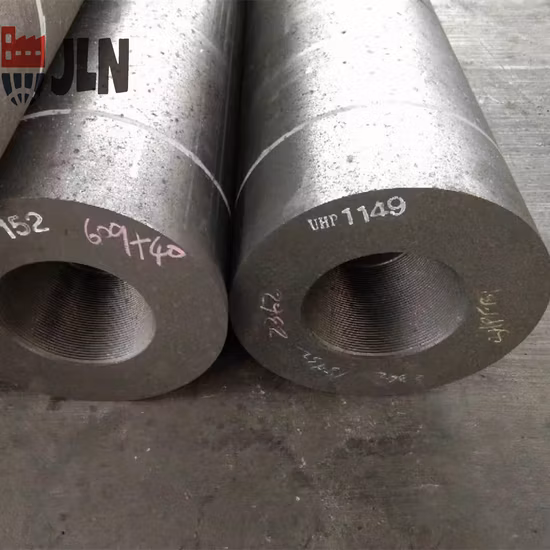 UHP400 UHP450 UHP500 UHP550 UHP600 젖꼭지가 있는 흑연 전극 Eaf 아크로용 UHP 흑연 전극
